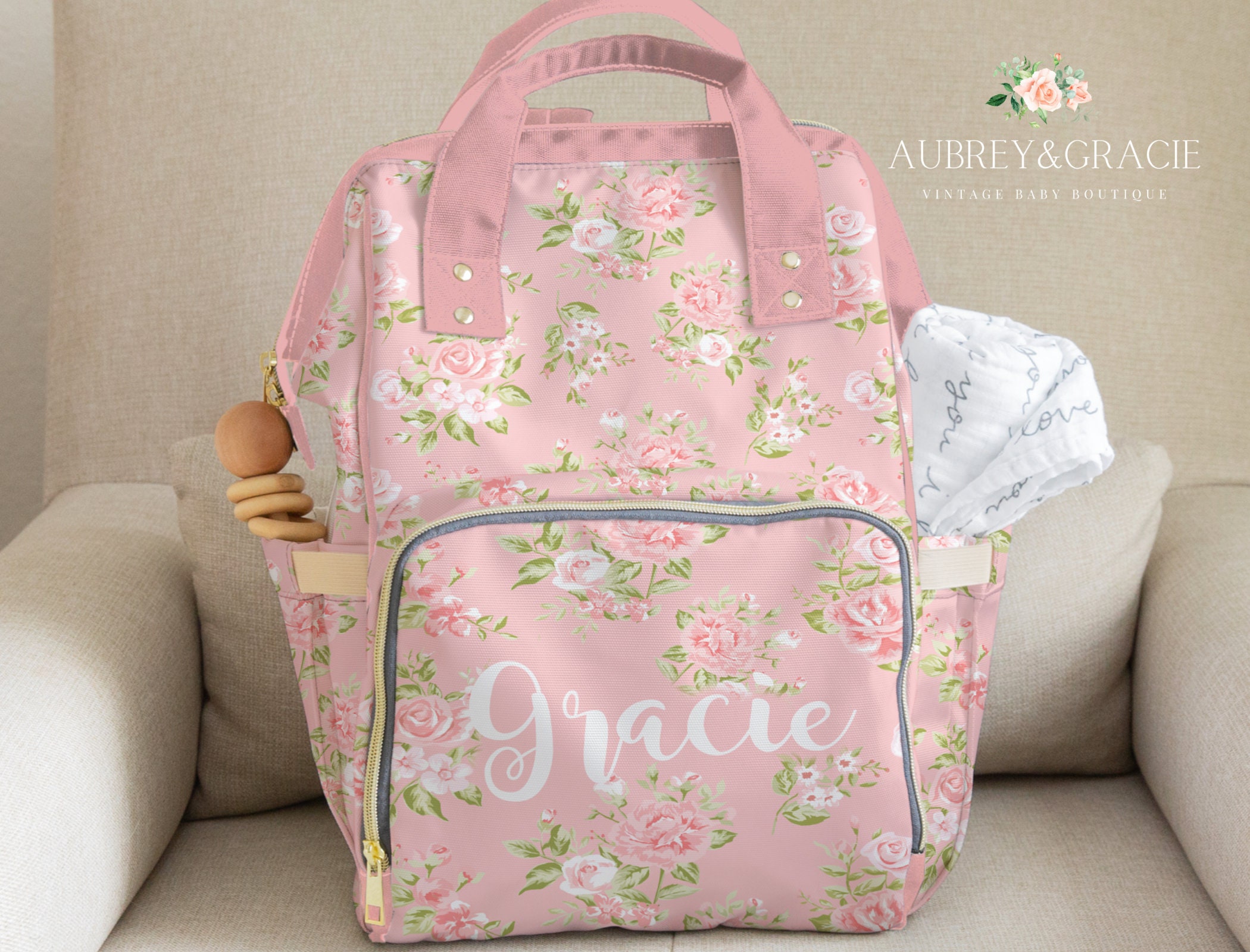 Personalized Diaper Bag Girl Baby Bag Personalized Backpack Etsy