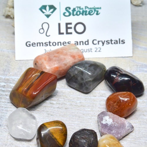 Leo Zodiac Crystals and Gemstones Kit Leo Stones Set Leo Rocks Etsy