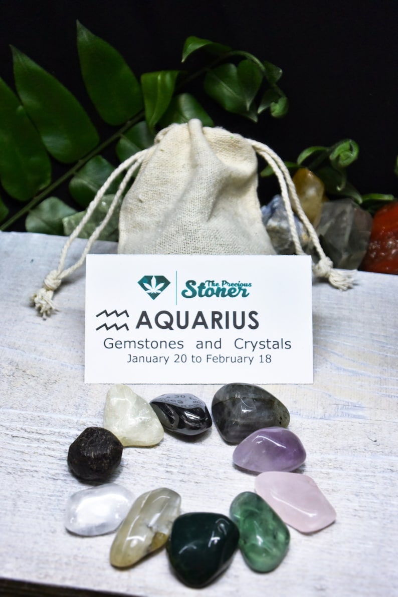 Aquarius Zodiac Crystals Gemstones Kit Aquarius Stones Set Etsy Australia