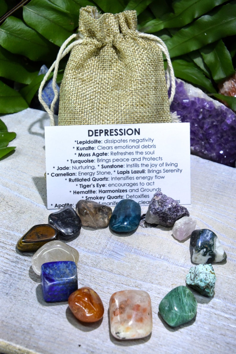 Depression Crystals Gemstones Kit Depression Set Depression Etsy