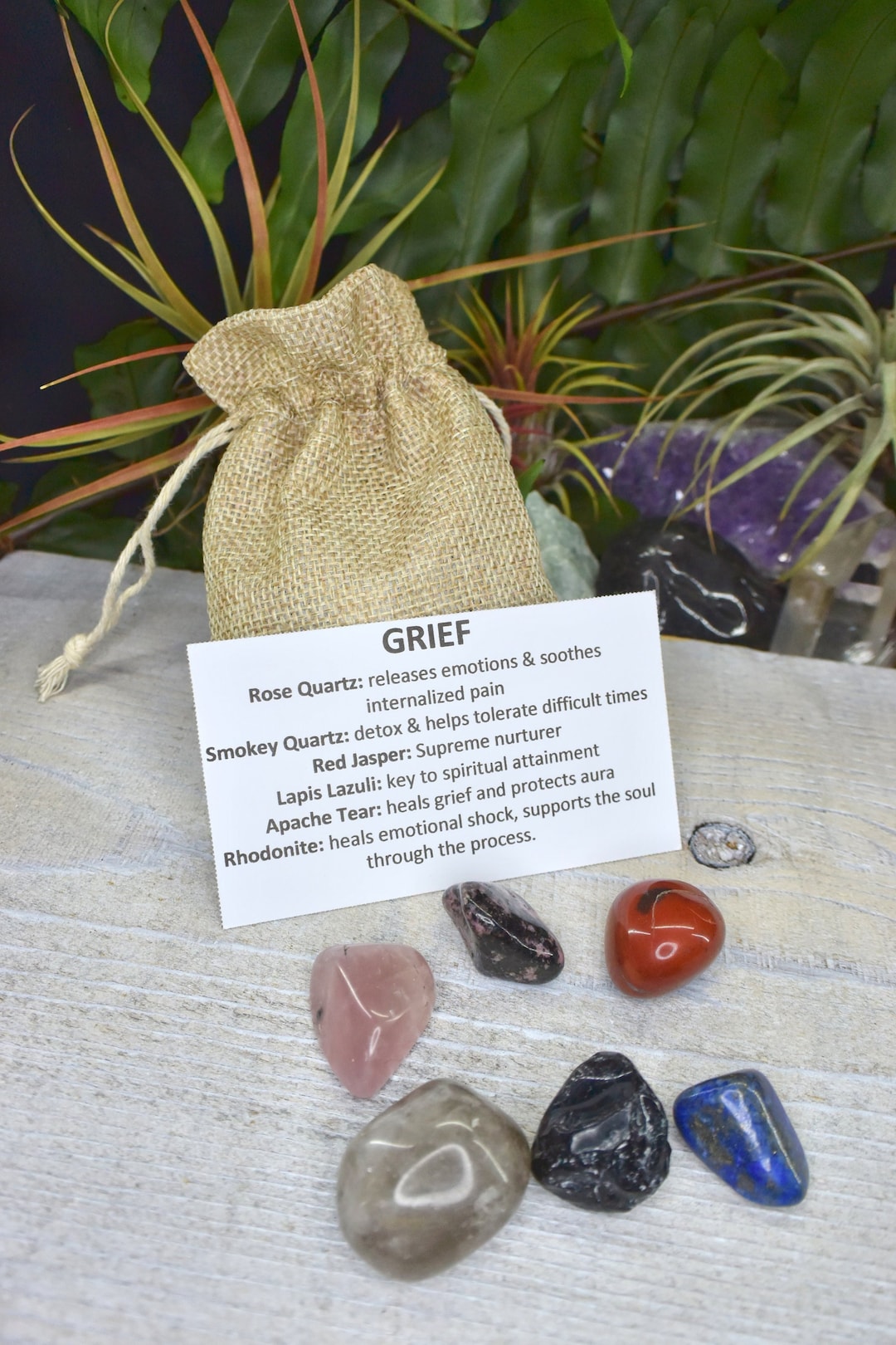 Grief Crystals Kit Grief Set Gemstones Grief Stones Crystals Etsy