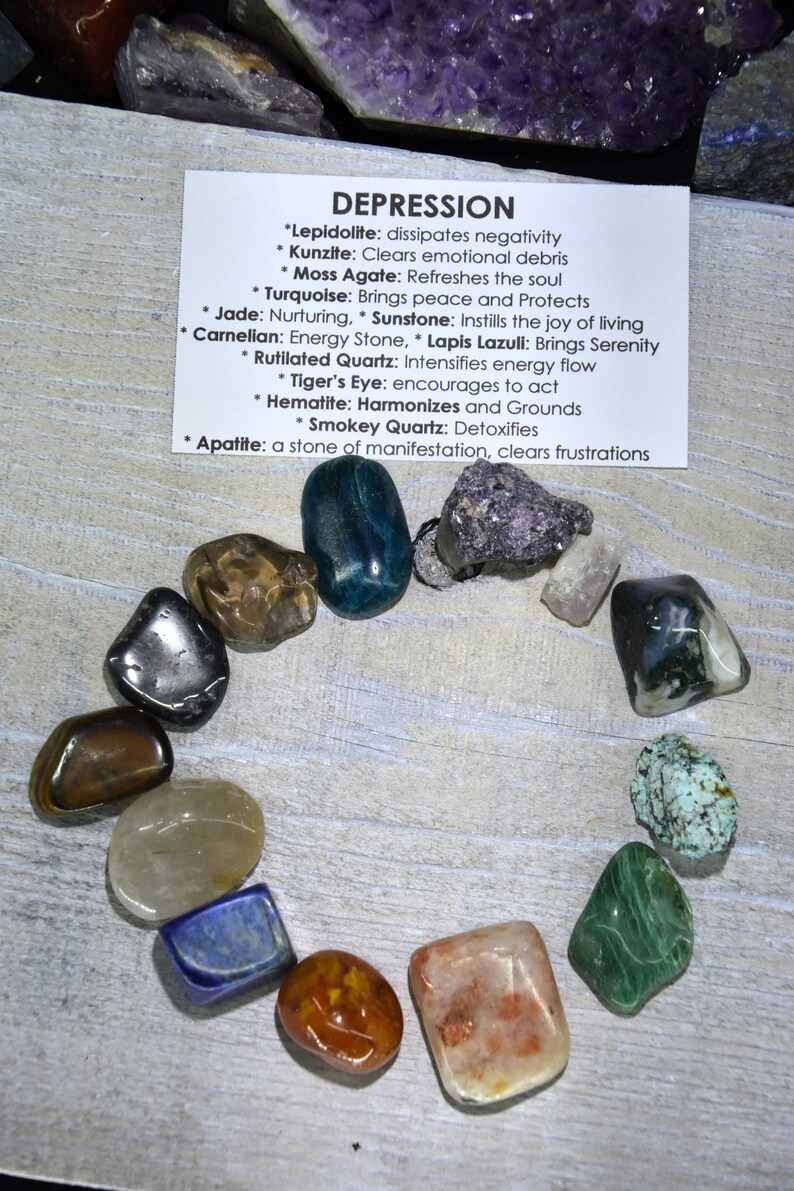 Depression Crystals Gemstones Kit Depression Set Depression Etsy