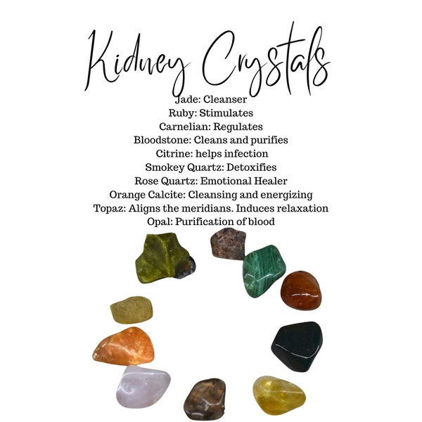 Harmonize Your Kidneys with Our Gemstone Kit - Jade, Ruby, Carnelian, Bloodstone, and More for Holistic Kidney Health!