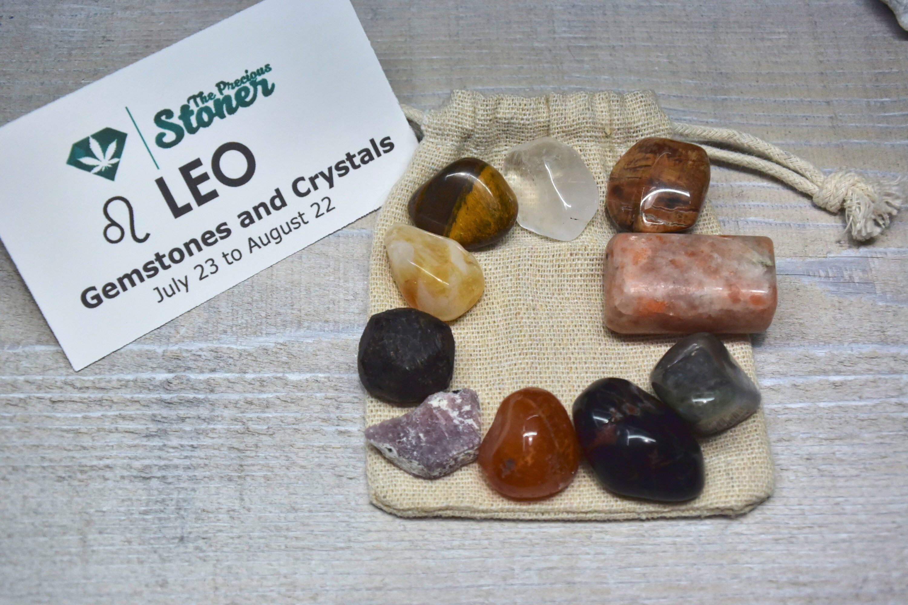 Leo Zodiac Crystals and Gemstones Kit Leo Stones Set Leo Rocks Etsy