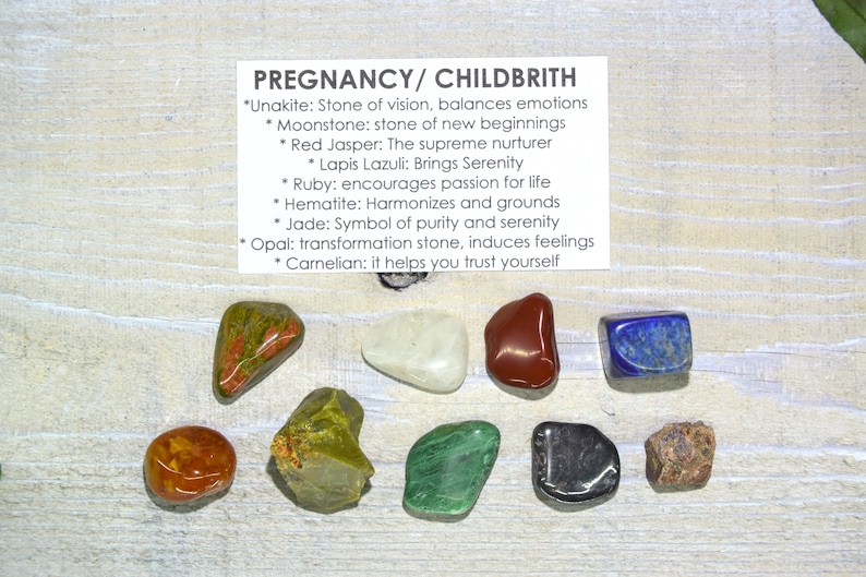Pregnancy / Childbirth Crystals Gemstones Kit Pregnancy Set Etsy