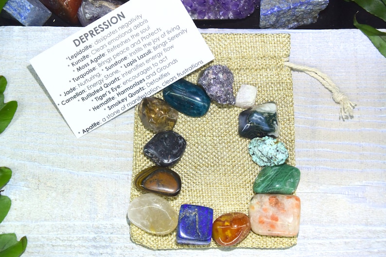 Depression Crystals Gemstones Kit Depression Set Depression Etsy