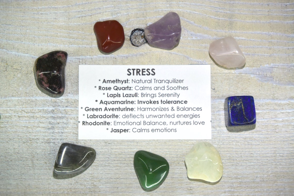 Stress Crystals Gemstones Kit Stress Set Stress Relief Rocks Etsy