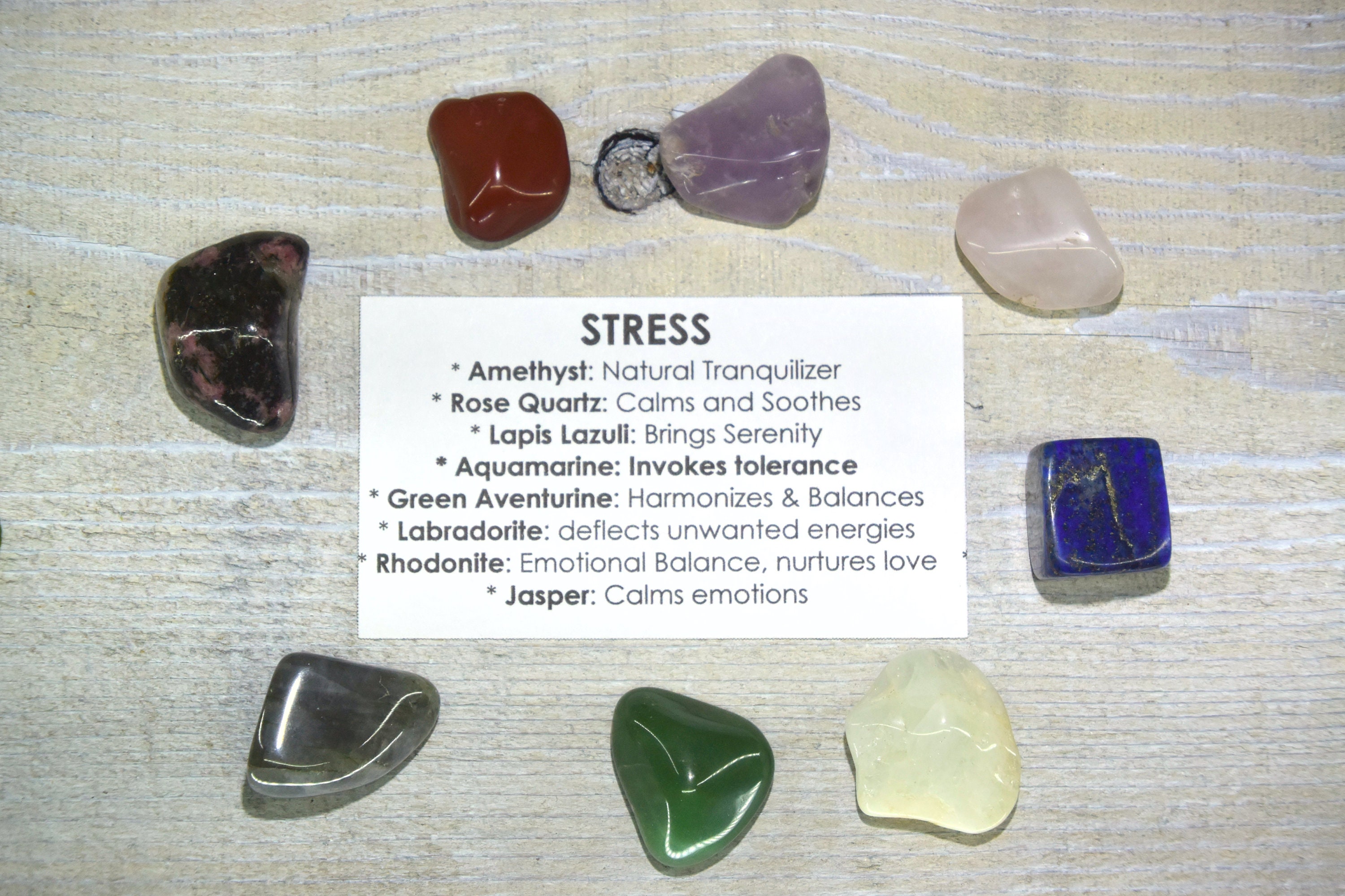 Stress Crystals Gemstones Kit Stress Set Stress Relief Rocks Etsy