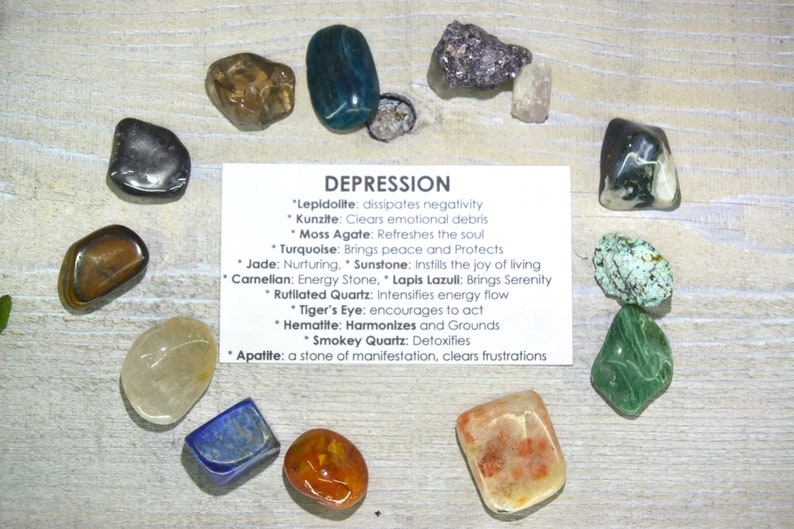 Depression Crystals Gemstones Kit Depression Set Depression Etsy