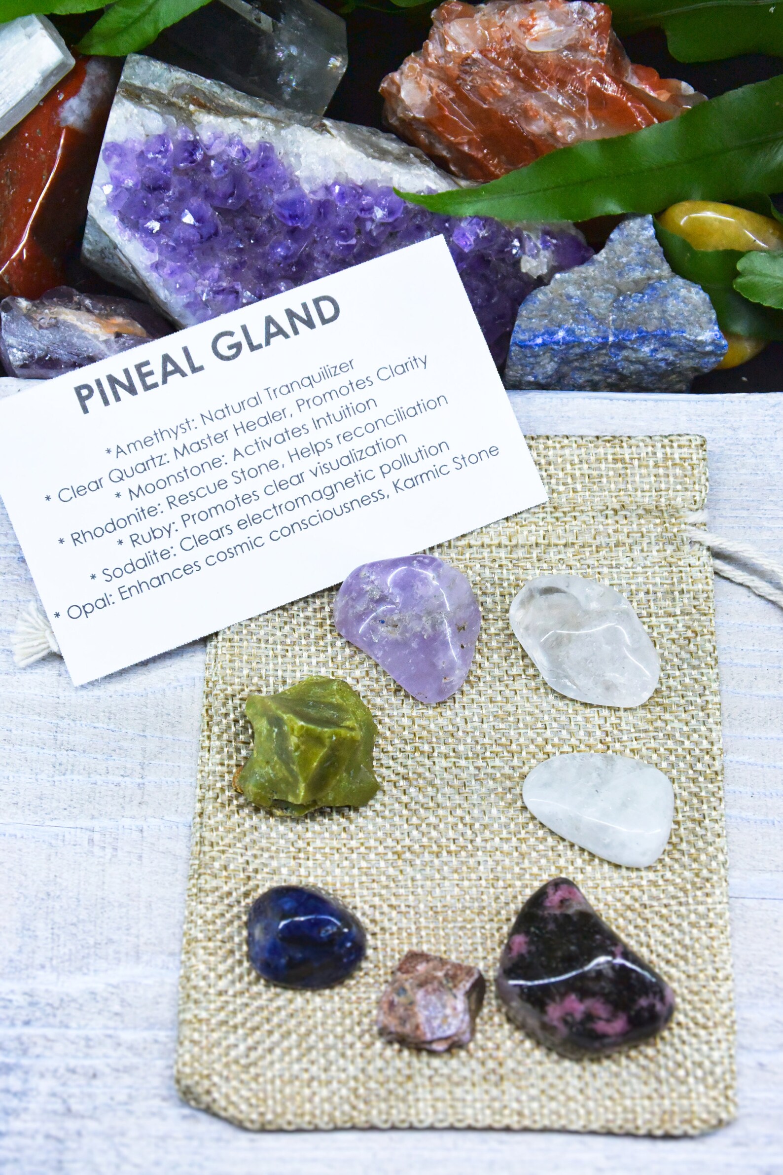 Pineal Gland Crystals Gemstones Kit Pineal Gland Stones Set Etsy Canada
