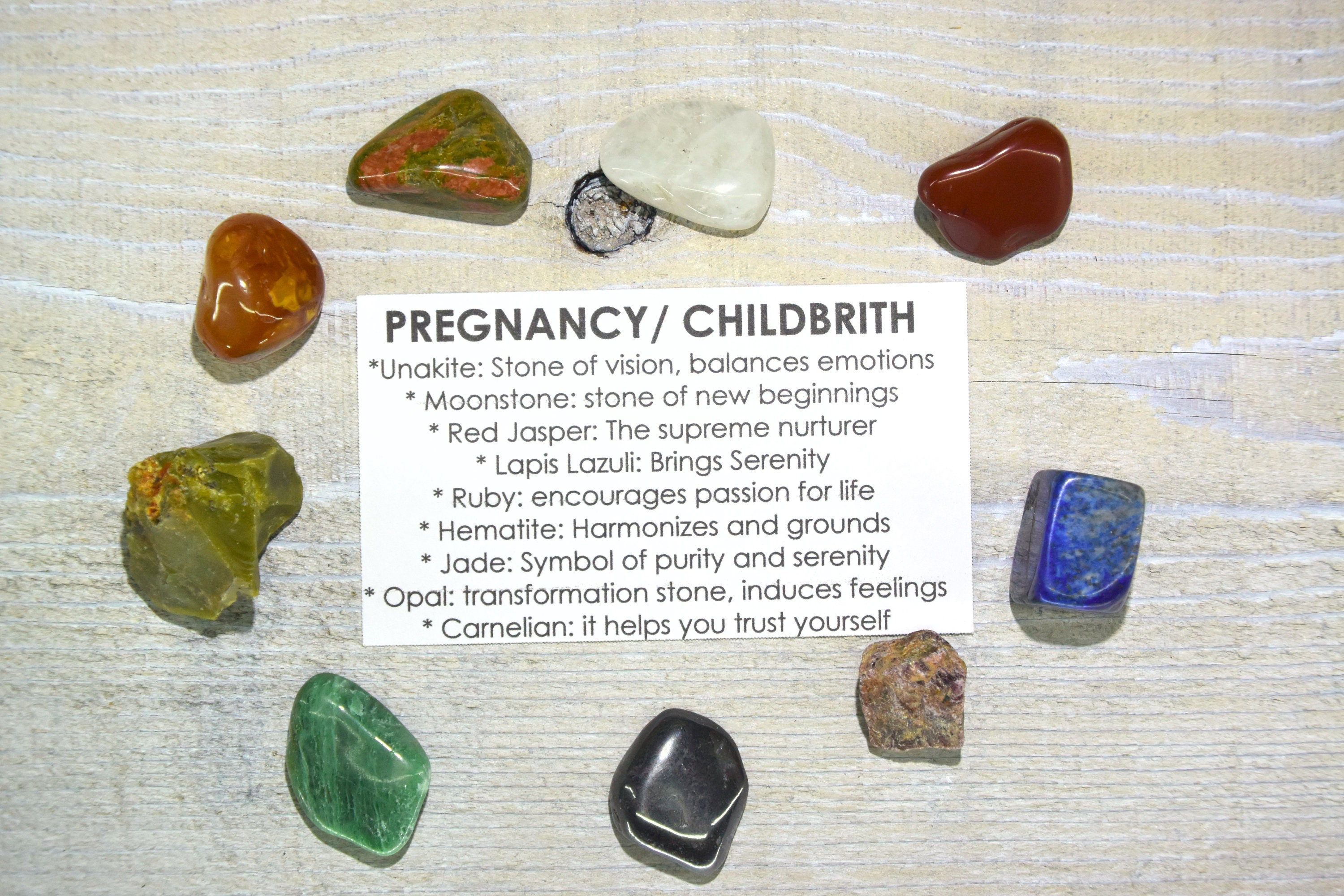 Pregnancy / Childbirth Crystals Gemstones Kit Pregnancy Set Etsy