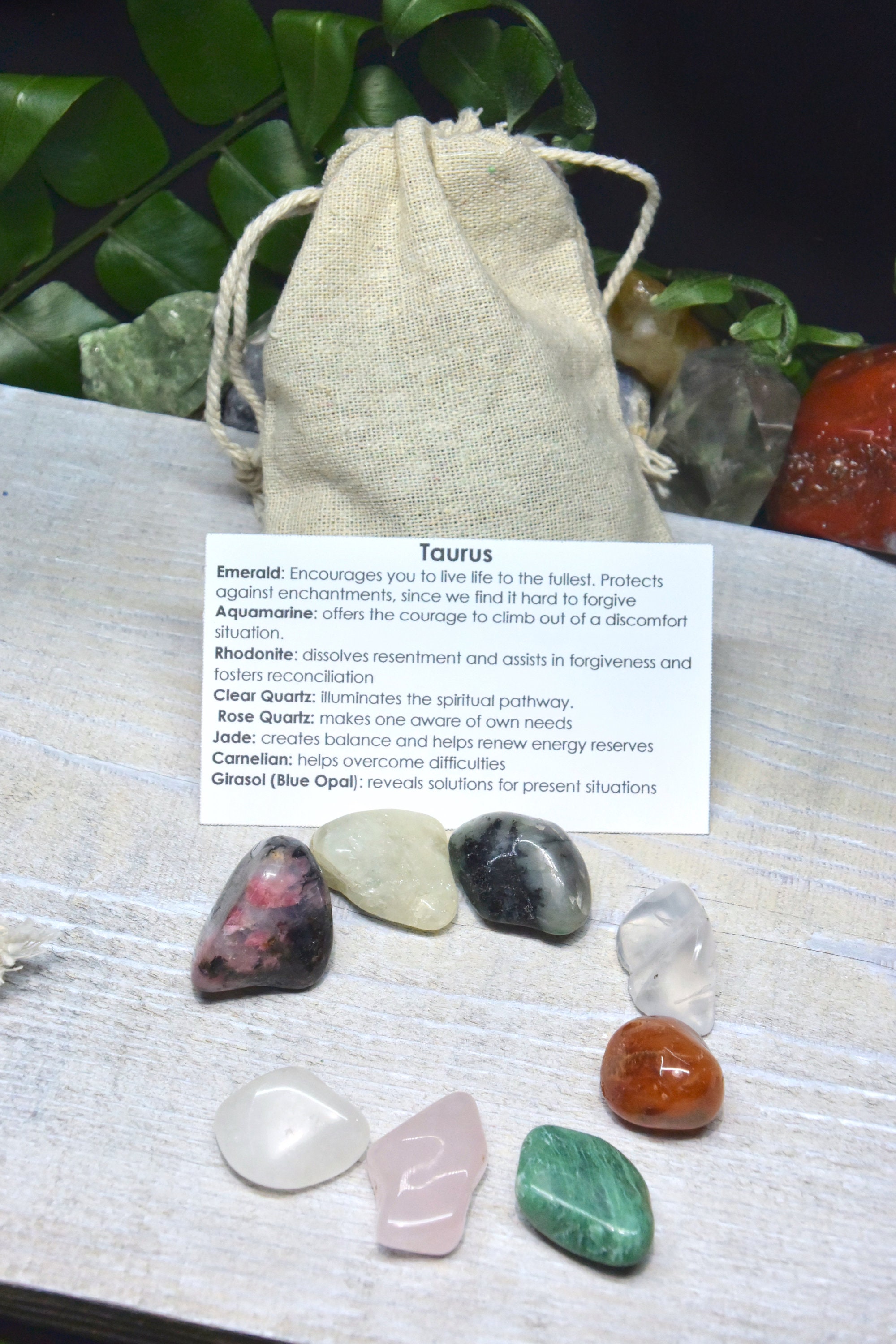 Taurus Zodiac Crystals and Gemstones Kit Taurus Stones Set Etsy Canada