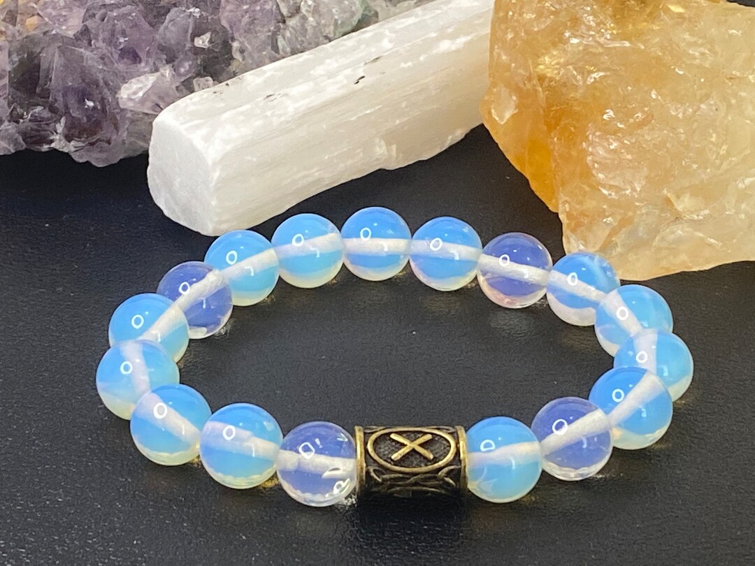Custom GEBO RUNE CHARM Gemstone Bracelet Choose Your Gemstone ...