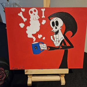 Grim with poison coffee