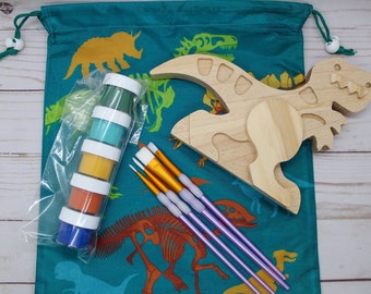 Wooden T-Rex Paint Kit (Bag Included)