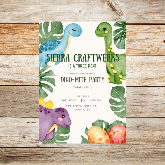 Dino-mite Birthday Invitation