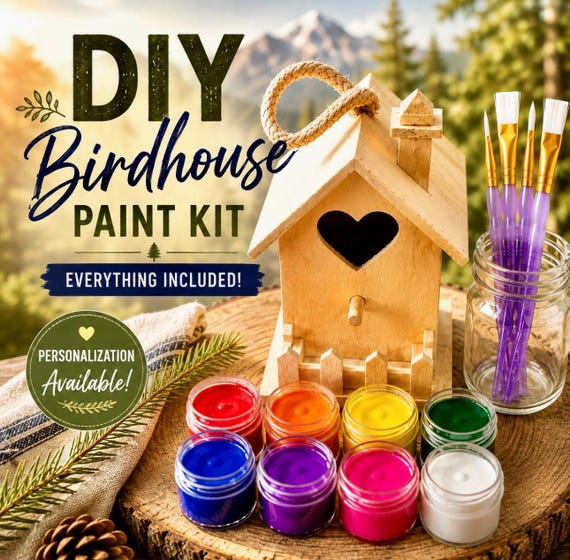 Mini Dream House Birdhouse Paint Kit (Personalized)