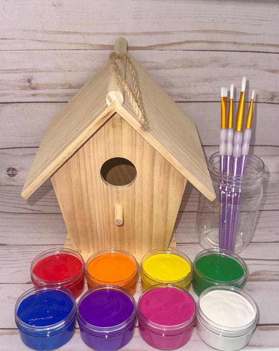 Hanging Birdhouse Paint Kit with Removable Base