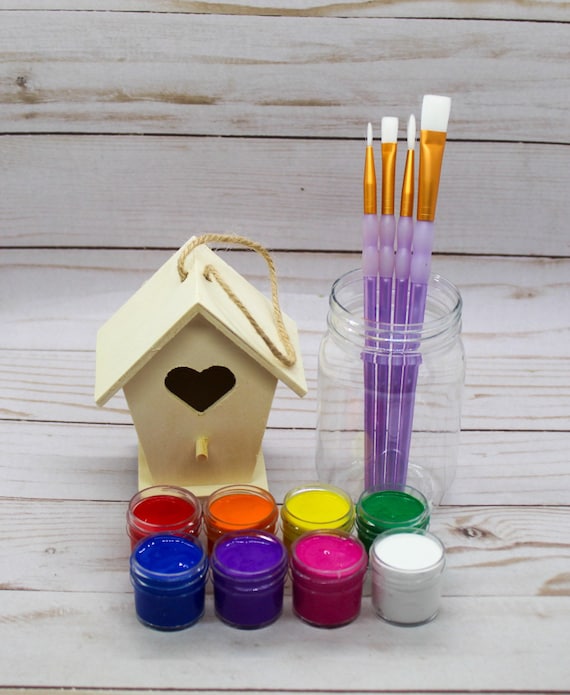 Mini Lovely Cottage Birdhouse Paint Kit (Personalized)