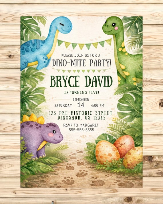 Dino-mite Birthday Invitation