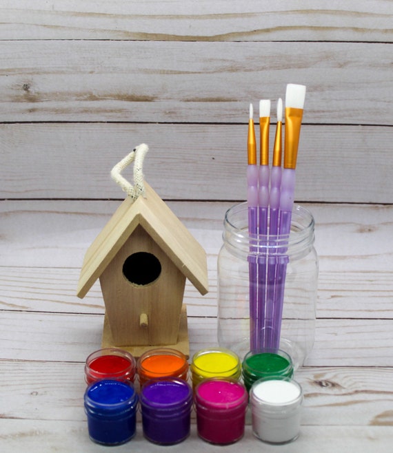 Mini Traditional Birdhouse Paint Kit (Personalized)