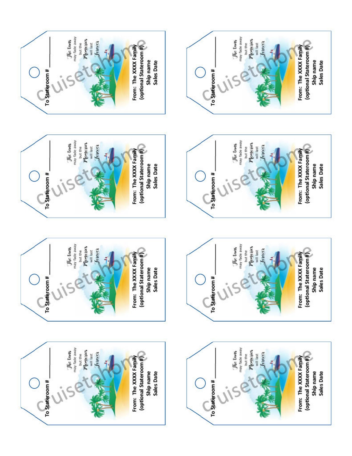 Cruise Gift Exchange Tag Customized Mouse Theme - Etsy