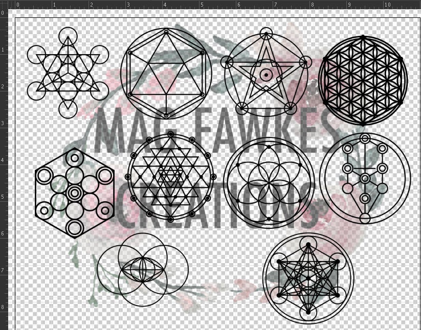 CLASSIC SACRED GEOMETRY symbols full sheet foil transparency | Etsy
