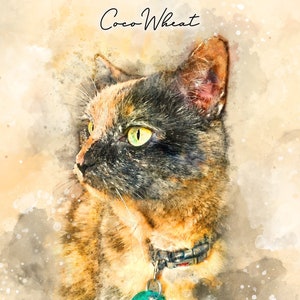 Custom Cat Portrait Bereavement on Canvas, Personalized Cat Memorial Gift