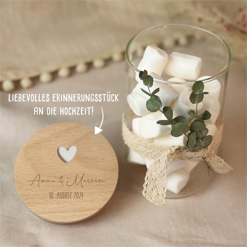 Personalized wedding gift, engraved storage jar, wedding present, guest favor, cash gift, bride and groom gift image 7