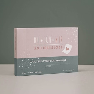 Losbox für Paare, 50 Lose f. gemeinsame Erlebnisse, Geschenk Hochzeit, Geschenk Hochzeitstag, Geschenk für Paare, Weihnachtsgeschenk Partner