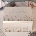 Personalized wooden wedding box "Flower Meadow" with name + date, wedding box, wedding favor, wedding gift product logo
