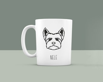 Personalisierte Keramiktasse mit Hundemotiv und Namen Tasse Kaffeetasse individualisiert mit Terrier Motiv Geschenk Geburtstag Weihnachten