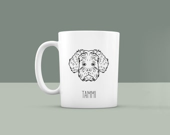 Personalisierte Keramiktasse mit Hundemotiv und Namen Tasse Kaffeetasse individualisiert mit Wasserhund Motiv Geschenk Geburtstag