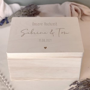 Wedding gift, personalized wooden memory box &quot;Our Wedding&quot;, wedding box with name and date, wedding gift