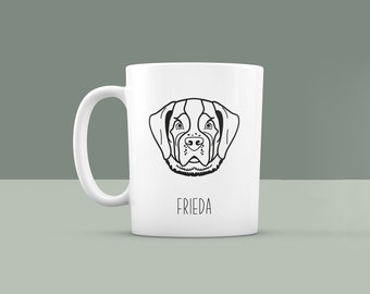 Personalisierte Keramiktasse mit Hundemotiv und Namen Tasse Kaffeetasse individualisiert mit Berner Sennenhund Motiv Geschenk Geburtstag