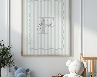 Custom Name Wall Art, Initial Print, Personalized Prints, Nursery, Kids, Teens Wall Art, Monogram Printable