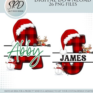 Split Weihnachten Monogramm, Weihnachten Doodle Alphabet Set, Weihnachten Sublimationsbuchstaben, Weihnachten Monogramm PNG, Split Monogramm Weihnachten