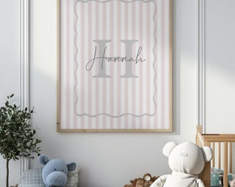 Custom Name Wall Art, Initial Print, Personalized Prints, Nursery, Kids, Teens Wall Art, Monogram Printable