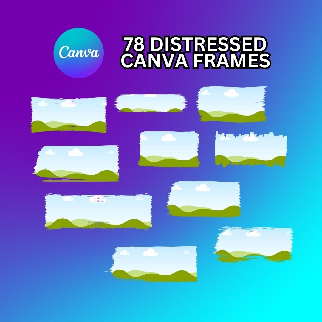 Bleach Effect Distressed Edge Canva Frames. 78 Frames. Fill Your Own ...