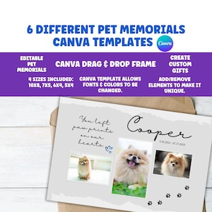 Pet memorial printable Editable pet memorial files Editable Pet Memorial Pet loss download Digital Pet Memorial Pet Loss Pet Printable