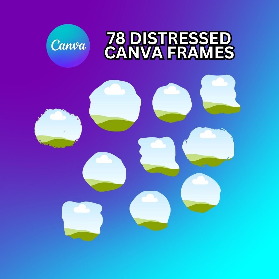 Bleach Effect Distressed Edge Canva Frames. 78 Frames. Fill Your Own ...