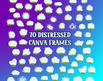 Bleach Effect Distressed Edge Canva Frames. 60 Frames. Fill Your Own ...