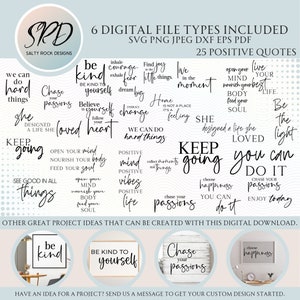 22 positieve offerte bundel, motiverende bundel, positieve offerte SVG bundel, bevestiging SVG bundel, zelf empowerment bestanden, positief zeggen SVG