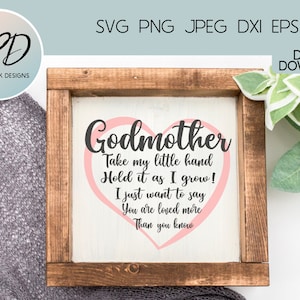 Madrina SVG, regalo de madrina, regalo del Día de la Madre, padrinos svg, descarga de madrina, regalo para el Día de la Madre, archivo svg madrina