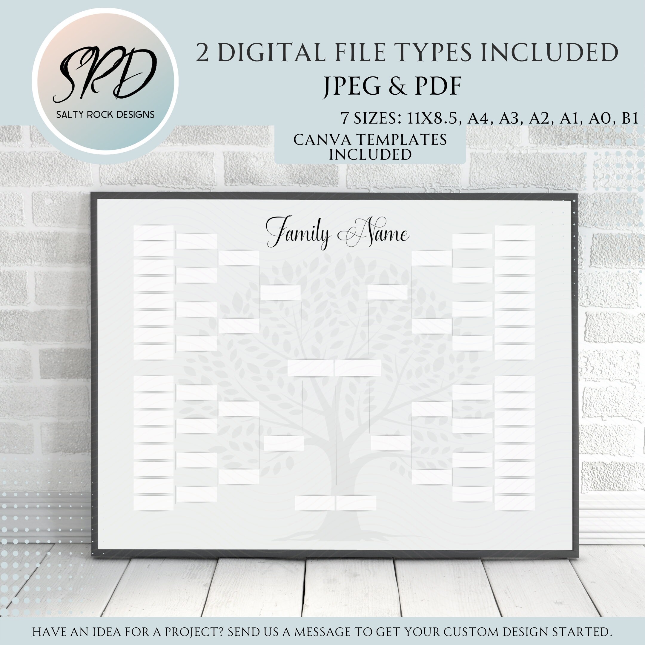 Family Tree Template, Family Tree Printable, Ancestry Template, Family ...