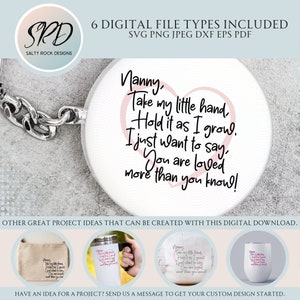 NANNY SVG, Archivos SVG, Cricut, Silueta, Regalo de niñera, regalo para niñera, archivos svg de niñera, regalo de cumpleaños para niñera, regalo de nietos