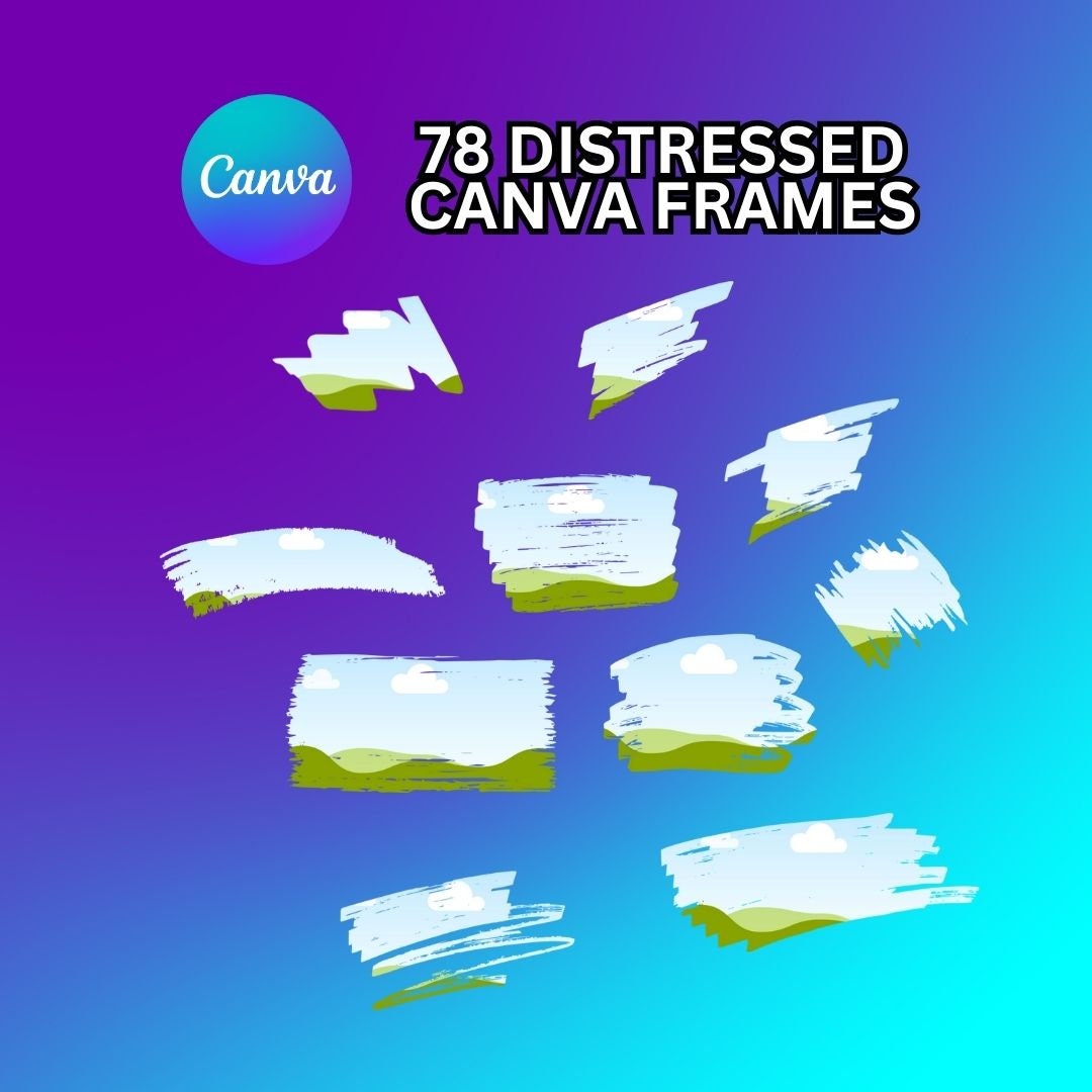 Bleach Effect Distressed Edge Canva Frames. 78 Frames. Fill Your Own ...