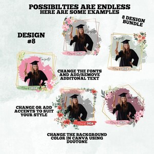 8 Editable Grad Shirt Template bundle Canva Templates 2024 Grad Shirt DIT T-Shirt templates for Canva Perfect for Sublimation, DTF or DTG