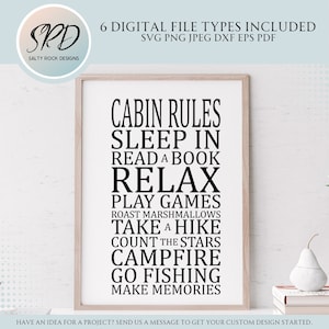 Cabin Rules SVG, cabin theme decor, cabin decor and signs, modern cabin decor, cabin decor, cabin wall art, cabin rules sign svg, cbin svg