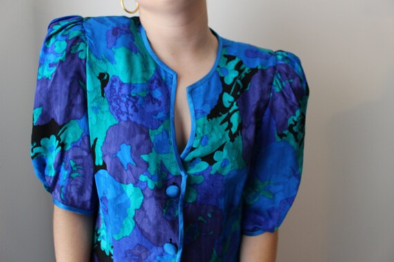 Floral puff sleeve dress